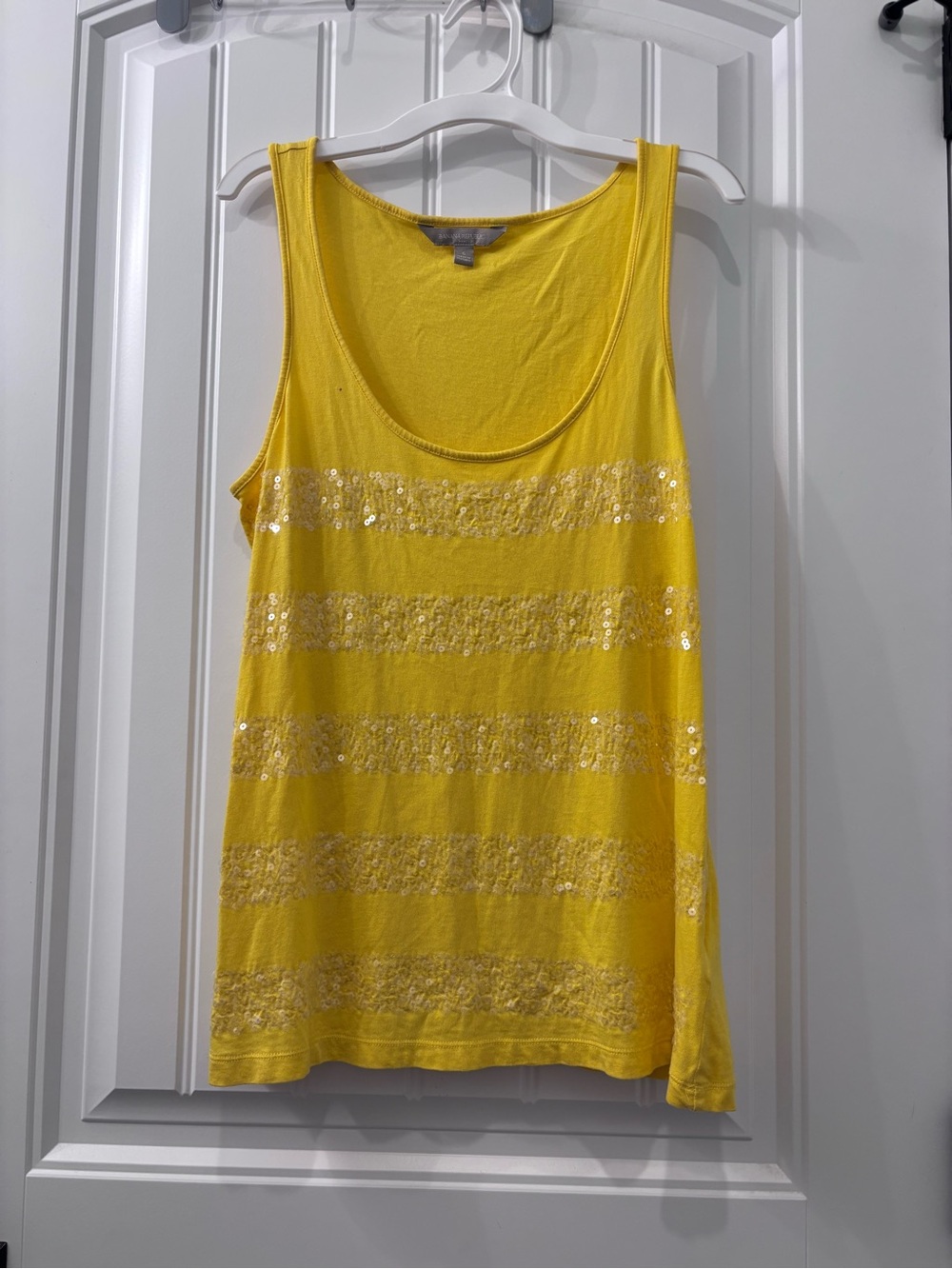 Banana Republic Yellow Sequin Stripe Tank
